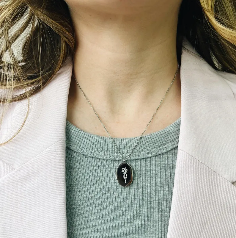 Collier Fleurs De Naissance Argent - Mars made by Boutique Elena