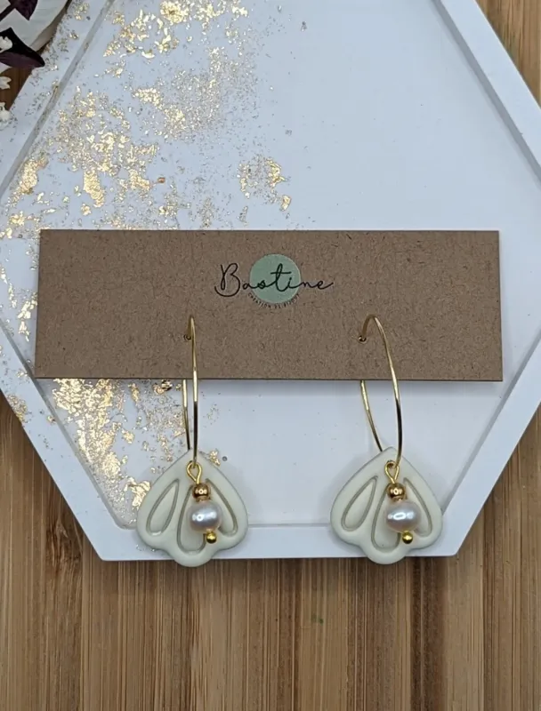 Anneaux Philomène Crème & Perles sold by Boutique Elena