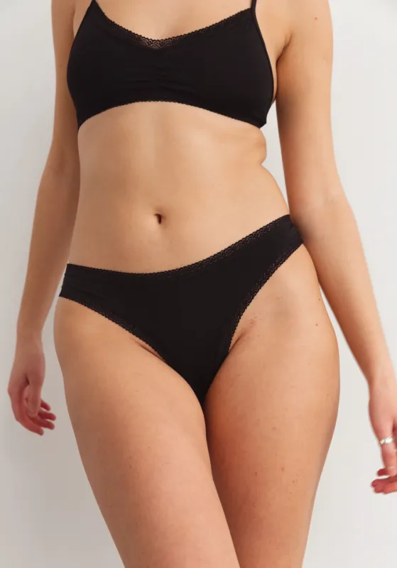 Tanga Échancré The Micro Noir sold by Boutique Elena