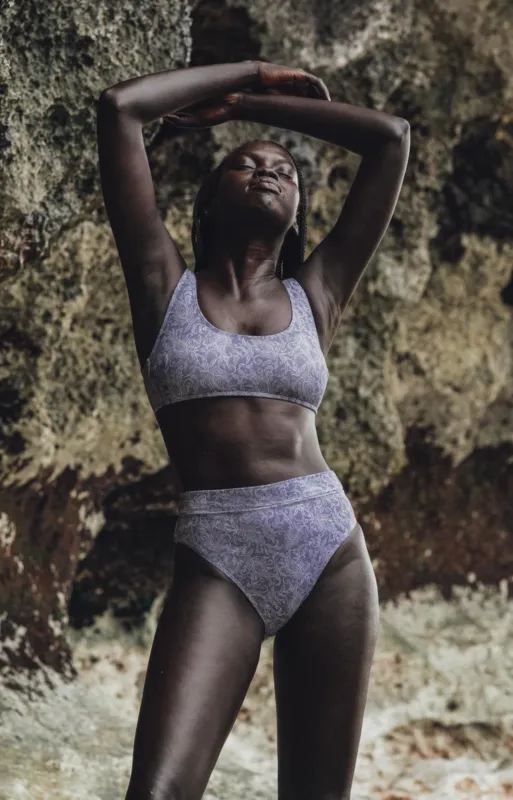 Haut Bikini Geneviève Mauve Cachemire Retro sold by Boutique Elena