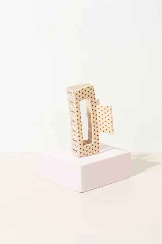 Pince Beige Polka Dot Medium made by Boutique Elena