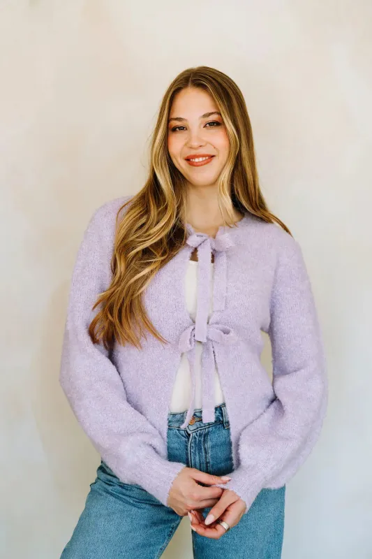 Cardigan Denise lilas made by Boutique Elena