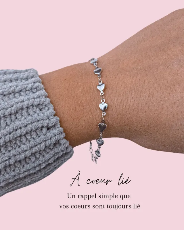 Bracelet Adulte À Coeur Lié Argent made by Boutique Elena
