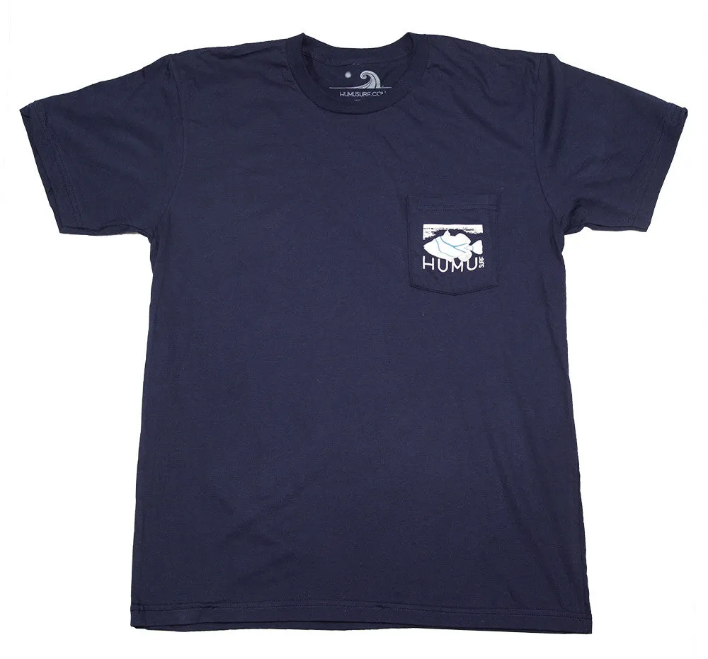 Men's Navy Pocket Tee Shirt sold by Humu Surf
