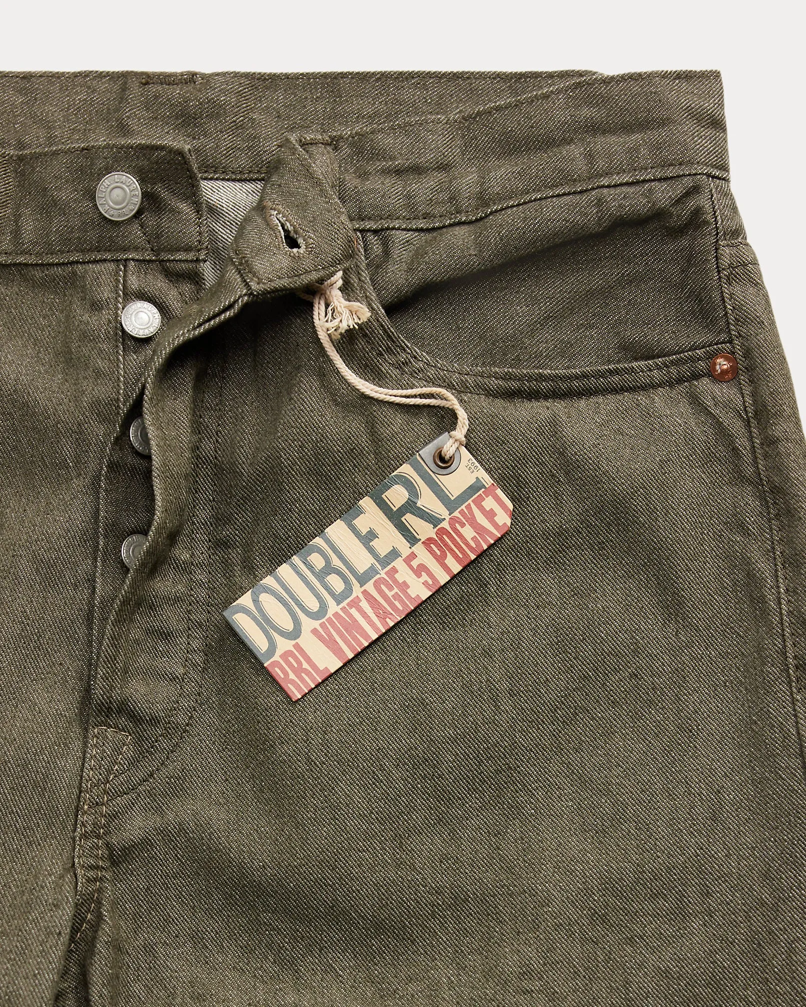 RRL Vintage 5-Pocket - Olive Selvedge Jean sold by Berkeley Supply product image thumbnail 4