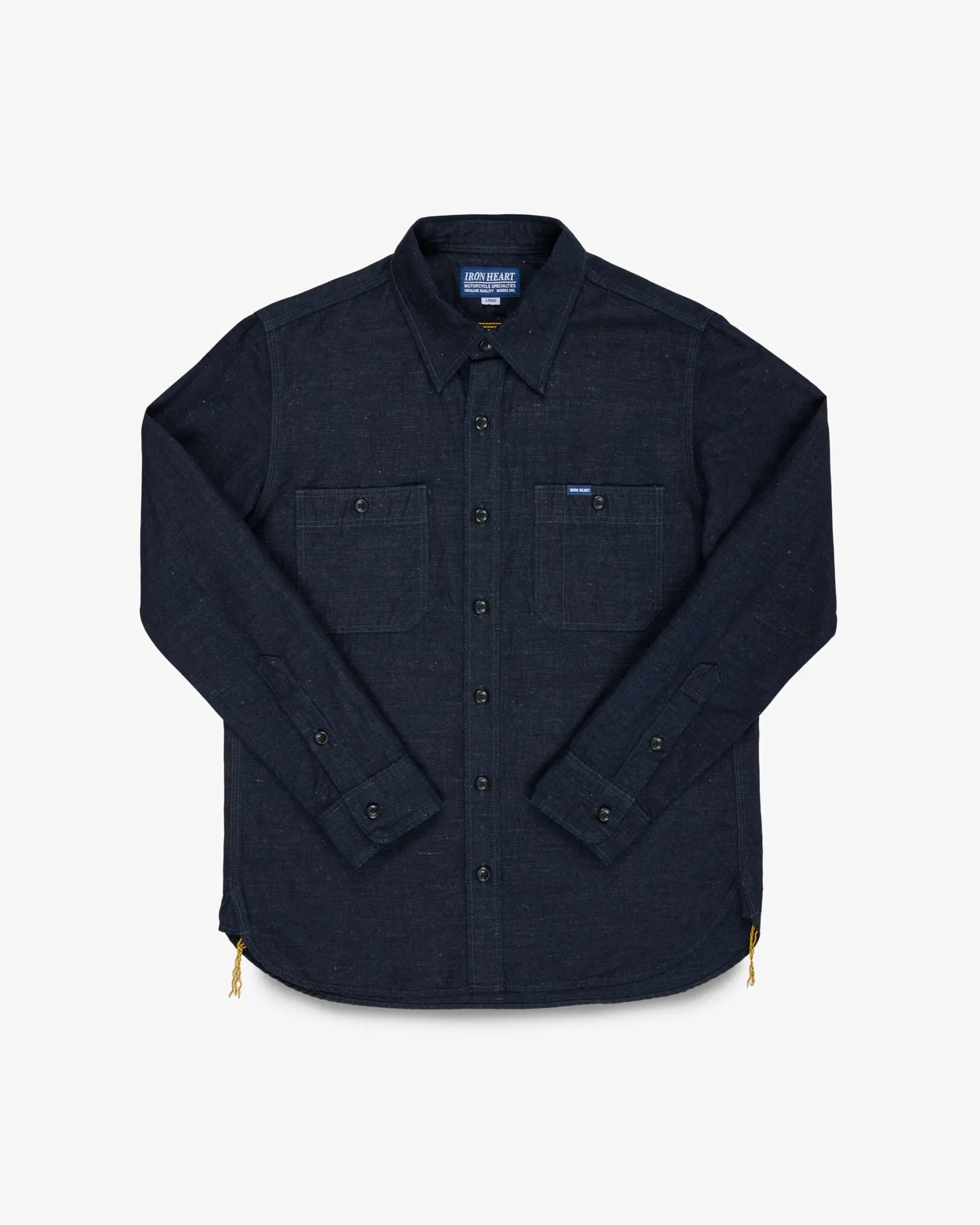 Iron Heart 7oz Cotton Linen Chambray Work Shirt - Indigo sold by Berkeley Supply product image thumbnail 2