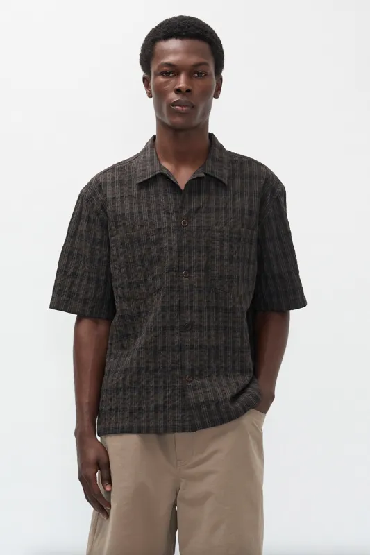 Norse Projects Mols Check Short Sleeve Camp Shirt - Delicioso Brown made by Norse Projects