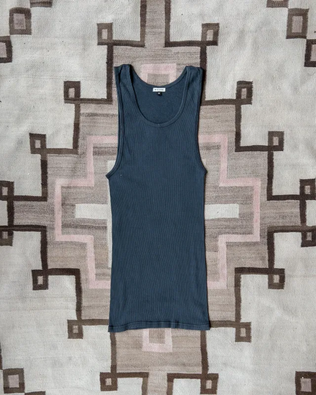 Wythe Tubular Cotton Ribbed Tank Top - Faded Black [Made in USA] made by Wythe NY