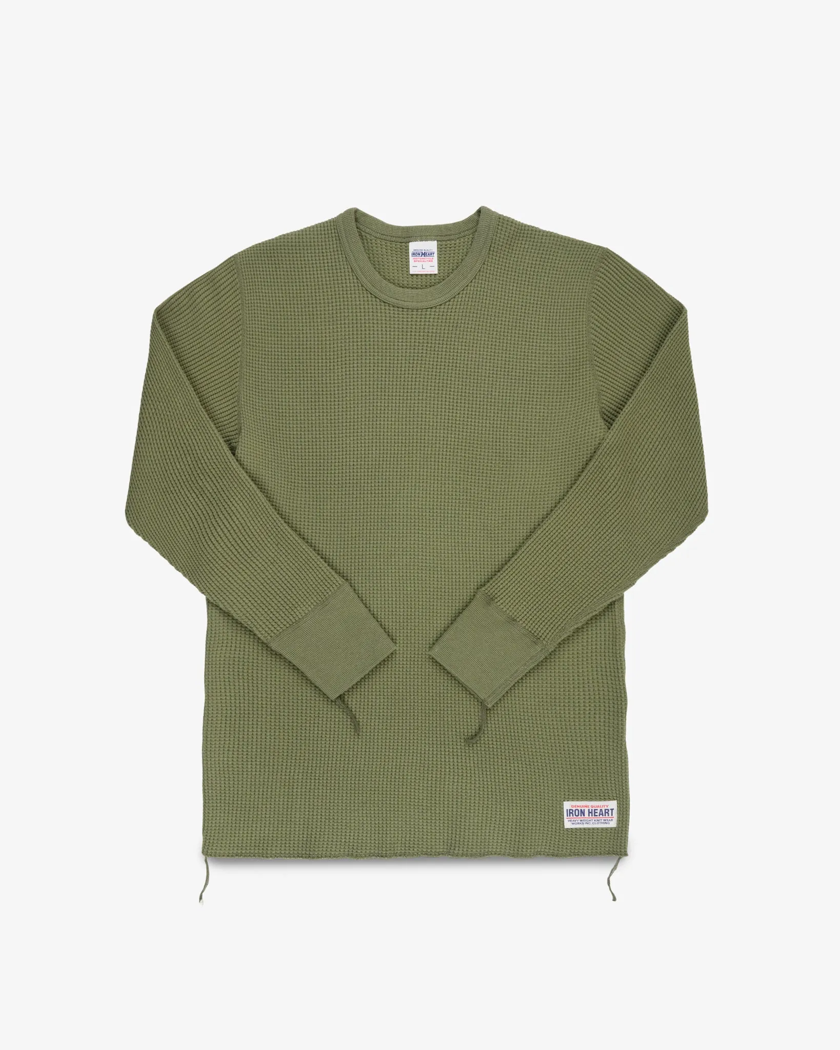Iron Heart - Waffle Knit L/S Crewneck Thermal - Olive sold by Berkeley Supply