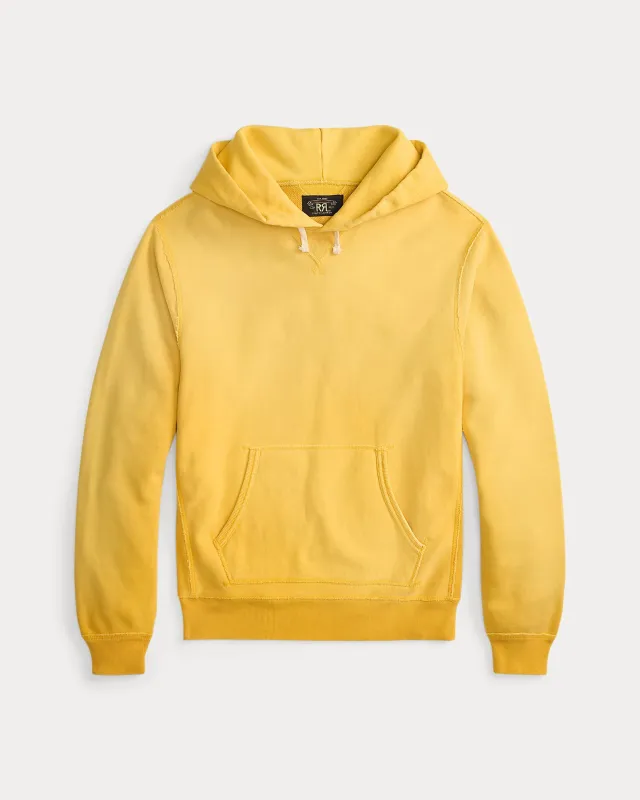 RRL Garment-Dyed Fleece Hoodie - Campus Yellow made by RRL