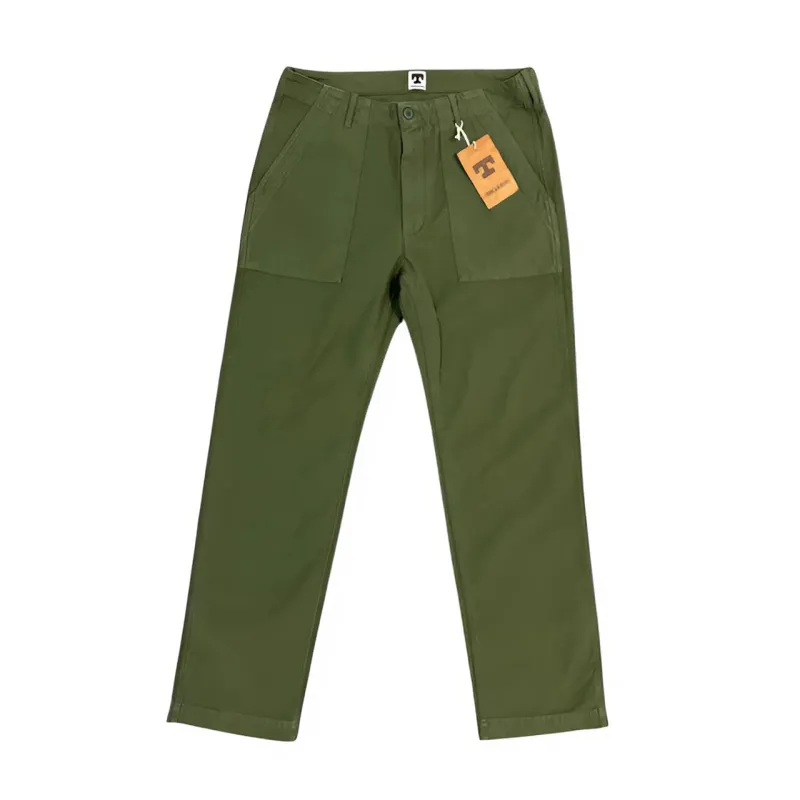 Tellason Fatigue Pant - Olive Sateen Straight Leg made by Tellason