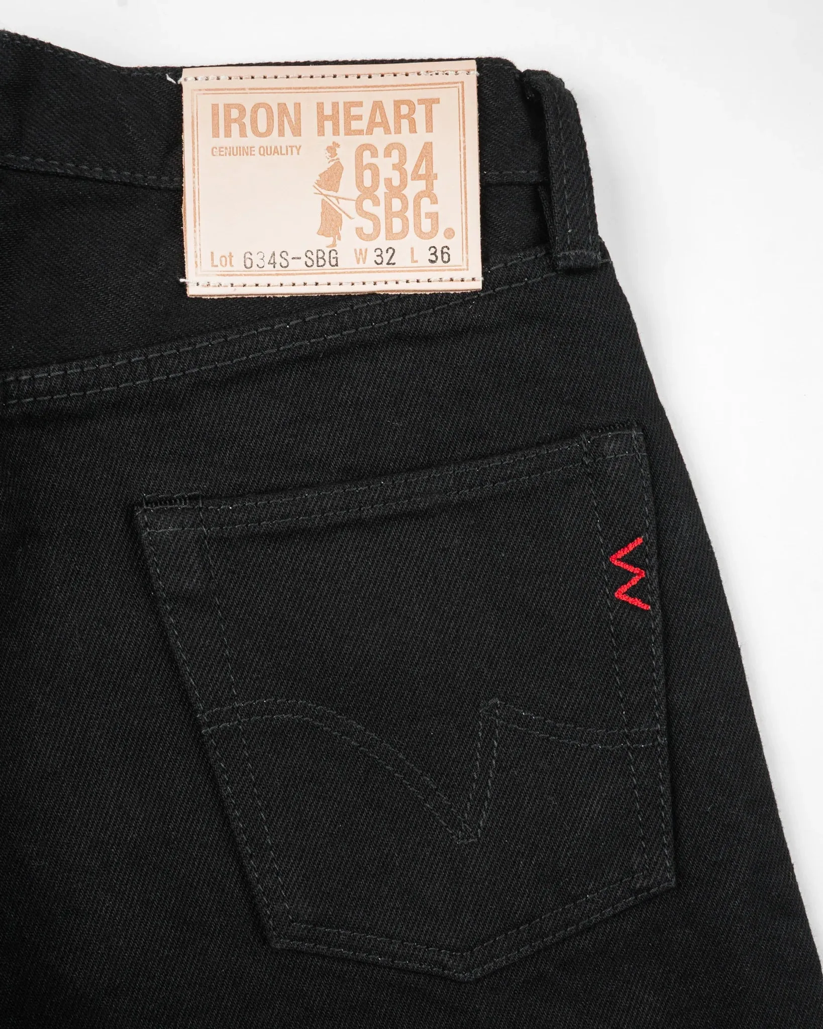 Iron Heart 634S 21oz Selvedge Denim Straight Cut Jeans - Superblack (Fades To Grey) sold by Berkeley Supply product image thumbnail 5