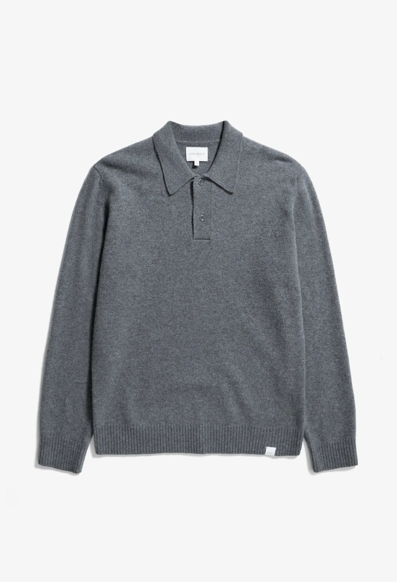 Norse Projects Standard Merino Lambswool Polo - Grey Melange sold by Berkeley Supply product image thumbnail 2