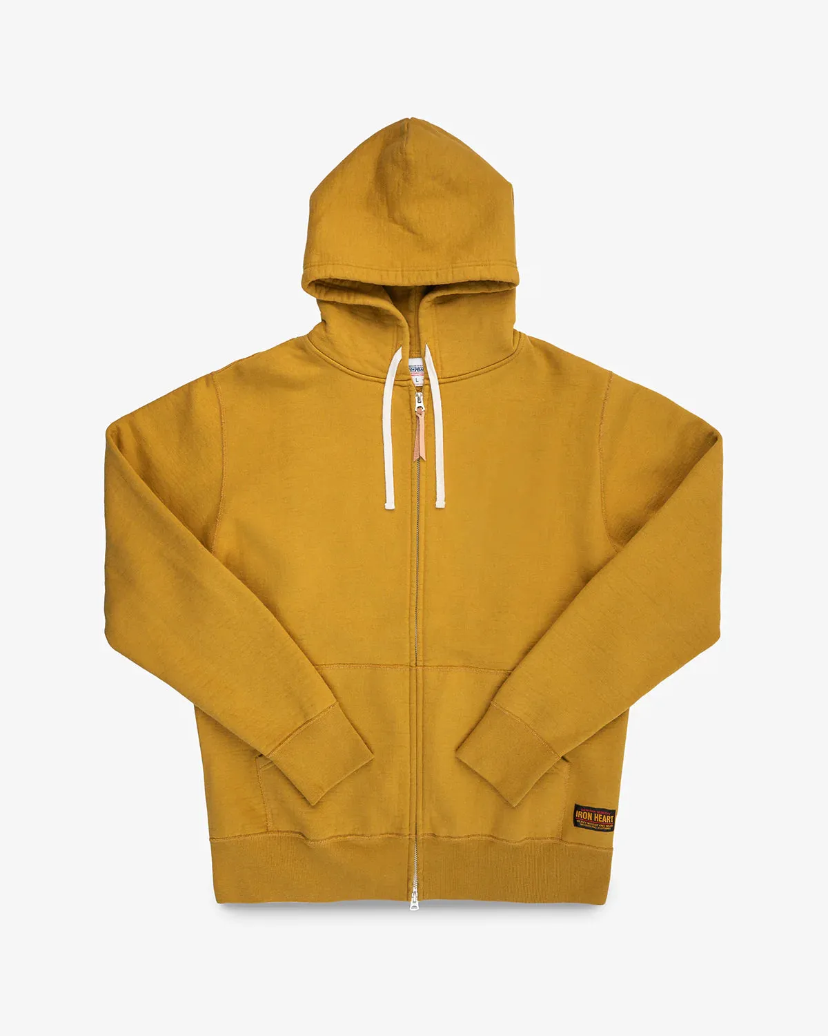 Iron Heart 14oz Ultra Heavyweight Loopwheel Cotton Zippered Hoodie - Mustard sold by Berkeley Supply