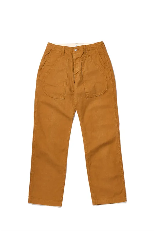 Pure Blue Japan Woven Sulfur Dyed Herringbone Work Pants - Camel [LP-1179-CA] made by Pure Blue Japan