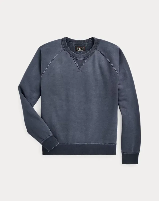 RRL Garment-Dyed French Terry Sweatshirt - Navy made by RRL