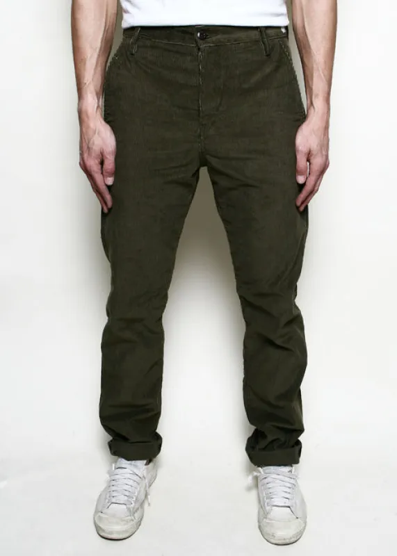Rogue Territory Office High Trouser - Olive Corduroy made by Rogue Territory