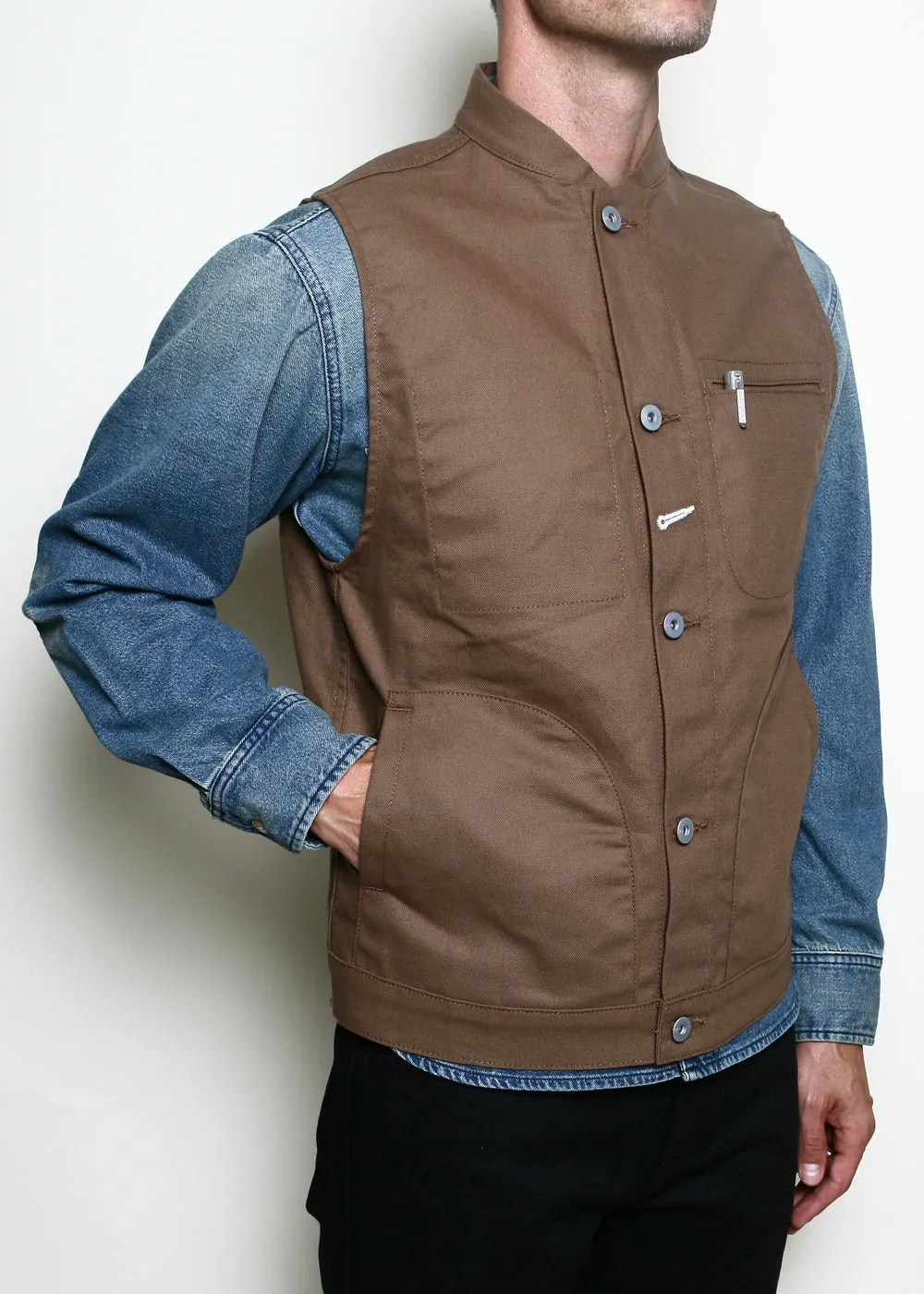 Rouge Territory Dry Wax Canvas Supply Vest - Brown sold by Berkeley Supply product image thumbnail 5