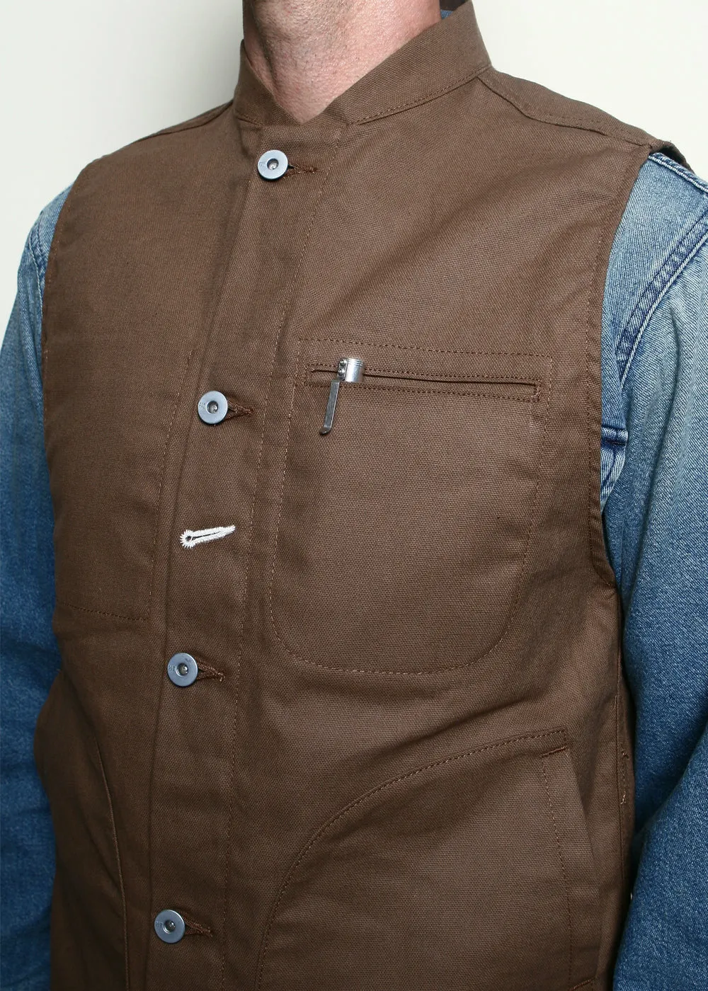 Rouge Territory Dry Wax Canvas Supply Vest - Brown sold by Berkeley Supply product image thumbnail 3