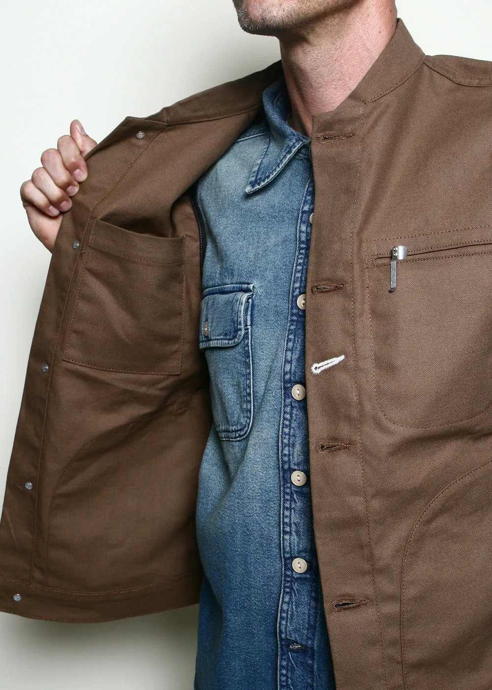 Rouge Territory Dry Wax Canvas Supply Vest - Brown sold by Berkeley Supply product image thumbnail 4