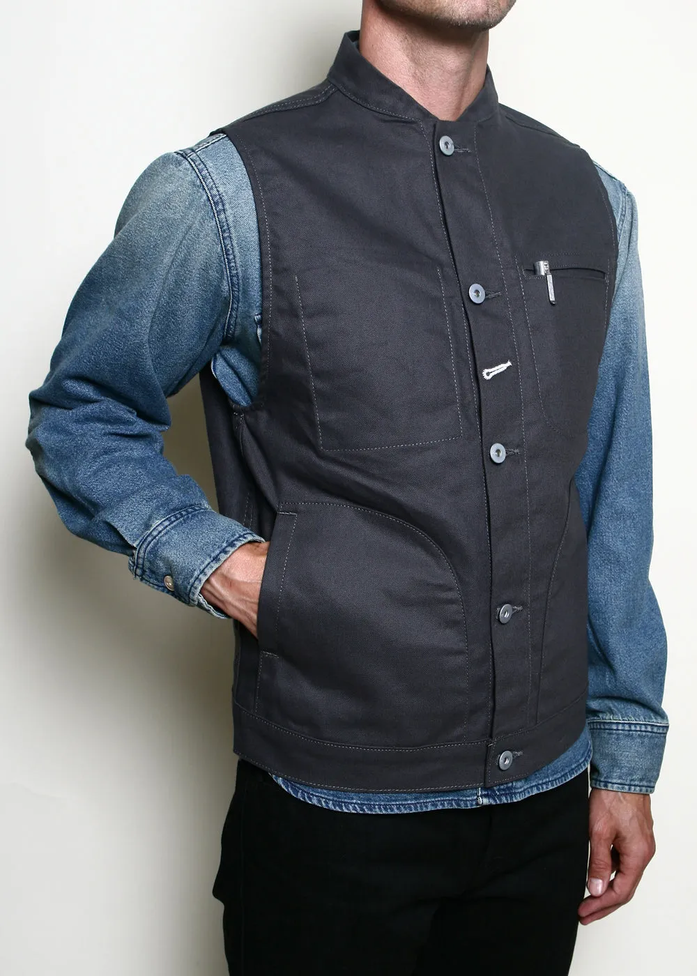 Rouge Territory Dry Wax Canvas Supply Vest - Grey sold by Berkeley Supply product image thumbnail 4