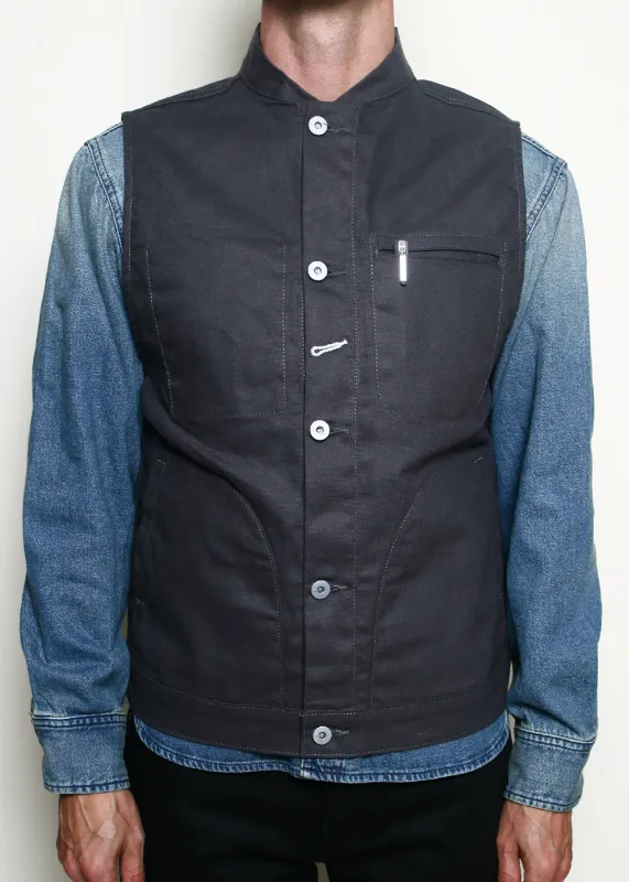 Rouge Territory Dry Wax Canvas Supply Vest - Grey made by Rogue Territory