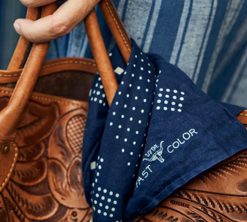 Wythe Indigo Discharge Selvedge Bandana - Indigo sold by Berkeley Supply product image thumbnail 2
