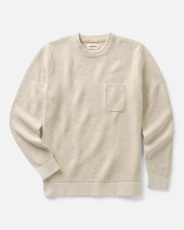 Taylor Stitch Crawford Crew Sweater - Marled Natural made by Taylor Stitch