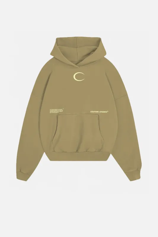 HALF MOON HOODIE CAQUI made by Couture Studios