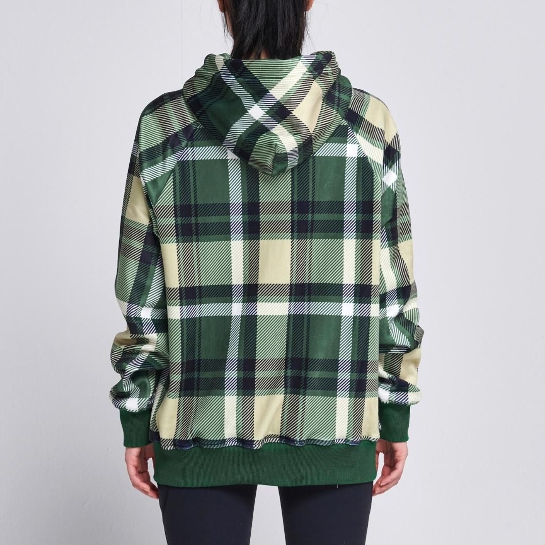 Green Plaid Human Hoodie sold by Spark Paws product image thumbnail 4