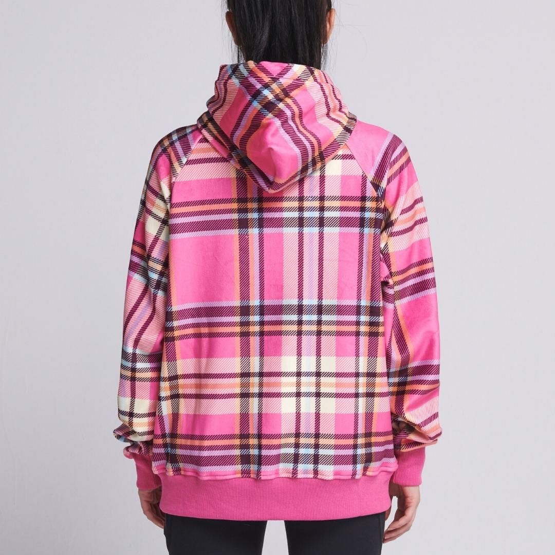 Pink Plaid Human Hoodie sold by Spark Paws product image thumbnail 5