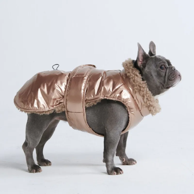 Slip-on Winter Jacket - Metallic Gold sold by Spark Paws