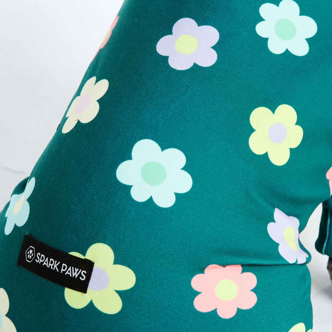 Dog Pajama - Flower Green sold by Spark Paws product image thumbnail 4
