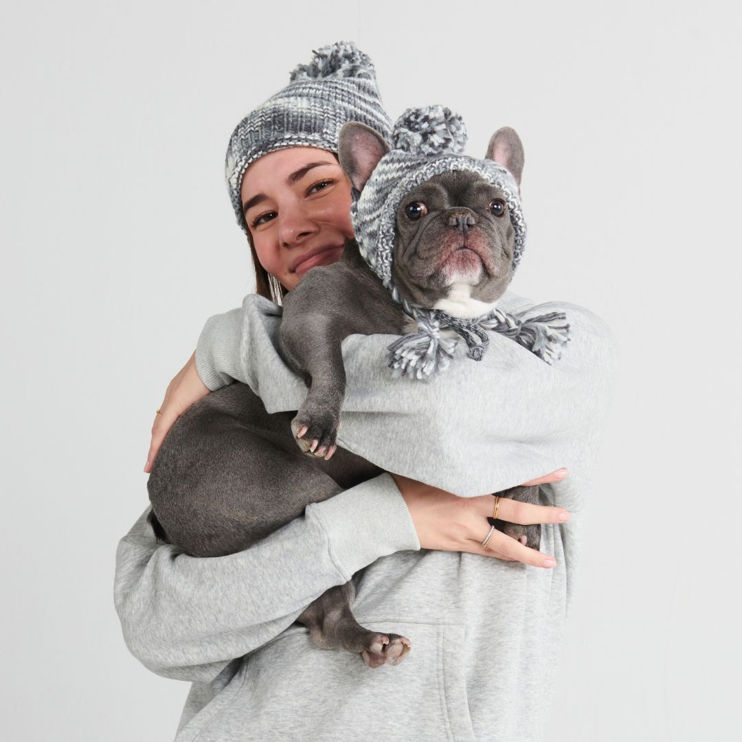 Human Pompom Hat - Salt and Pepper sold by Spark Paws product image thumbnail 4