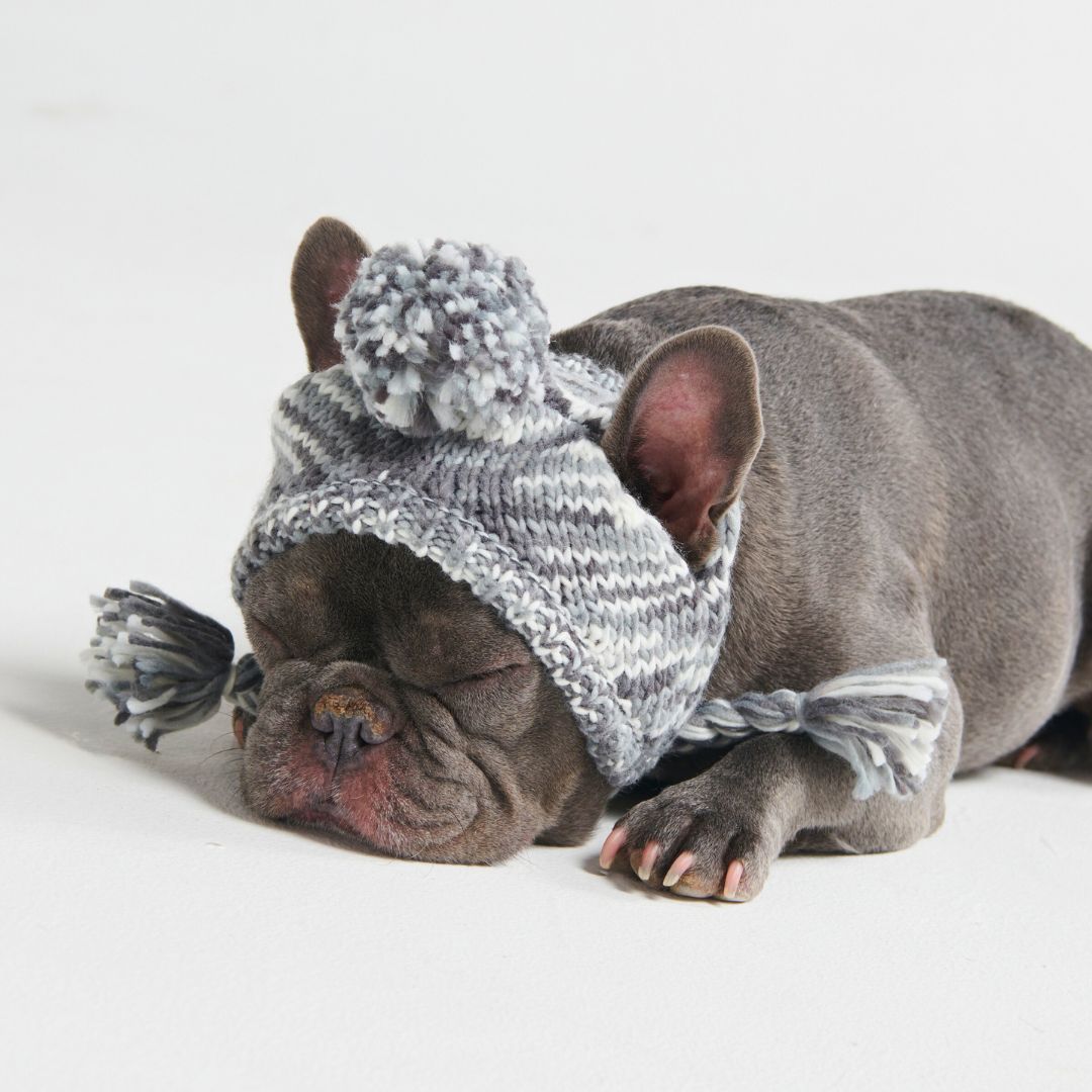 Human Pompom Hat - Salt and Pepper sold by Spark Paws product image thumbnail 3