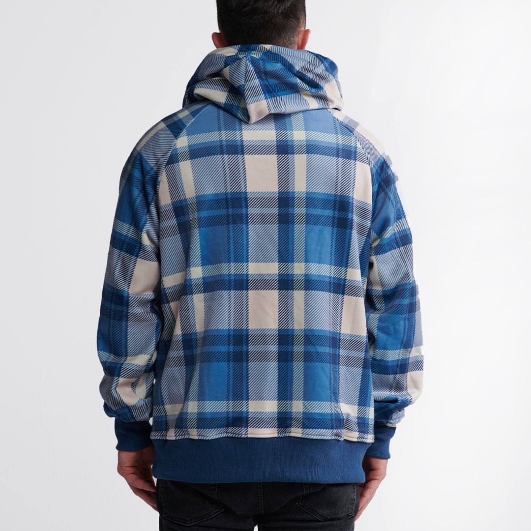 Blue Plaid Human Hoodie sold by Spark Paws product image thumbnail 3