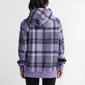 Purple Plaid Human Hoodie sold by Spark Paws