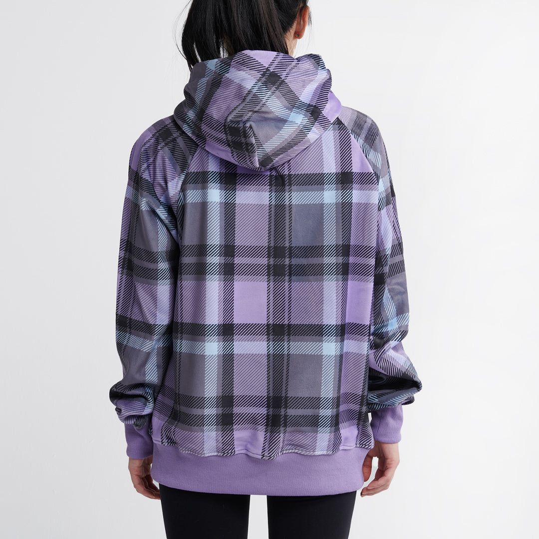 Purple Plaid Human Hoodie sold by Spark Paws product image thumbnail 4