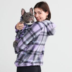 Purple Plaid Human Hoodie sold by Spark Paws