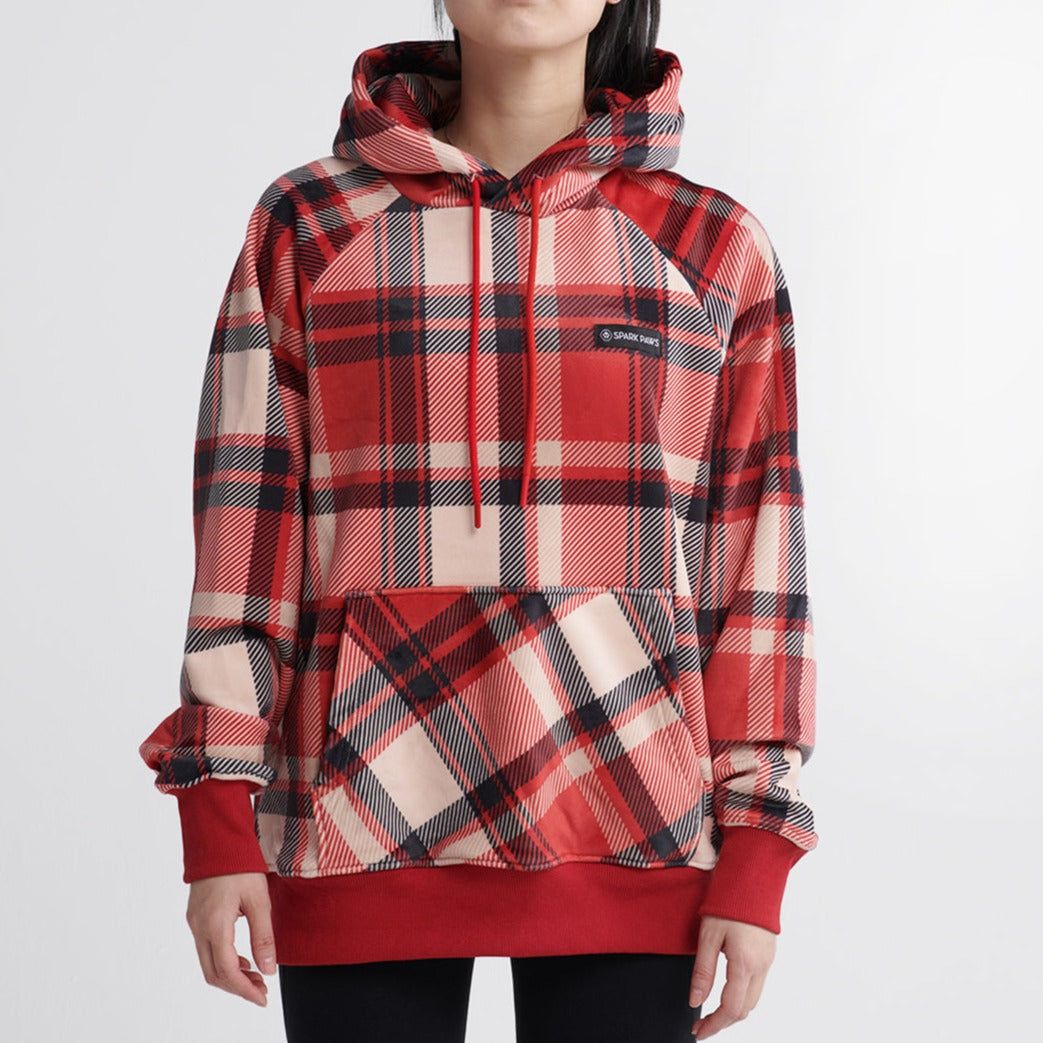 Red Plaid Human Hoodie sold by Spark Paws product image thumbnail 2