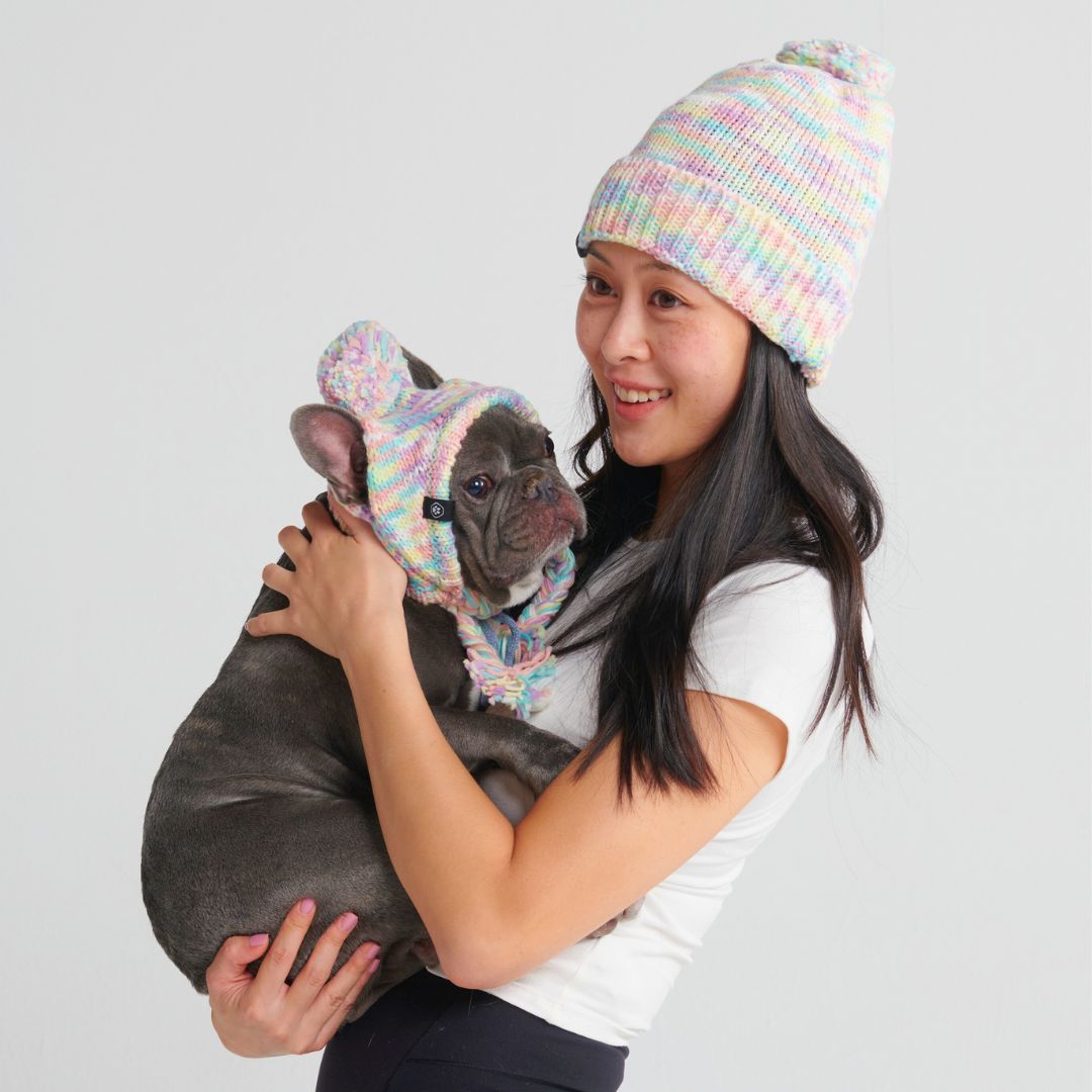 Human Pompom Hat - Pastel Icing sold by Spark Paws product image thumbnail 3