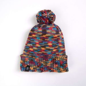 Human Pompom Hat - Kaleidoscope sold by Spark Paws