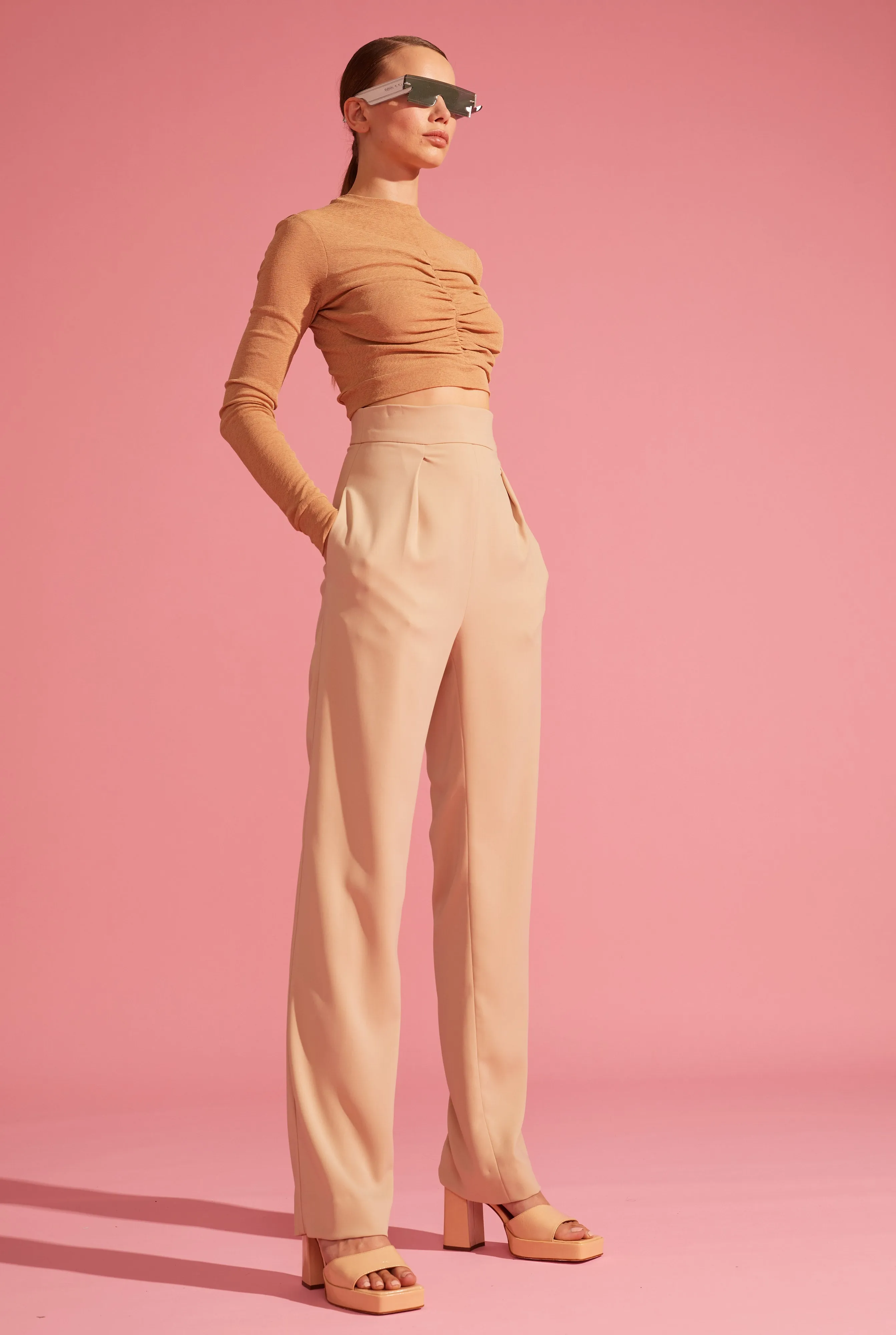 High-Waist Tapered Trousers sold by L’momo product image thumbnail 3