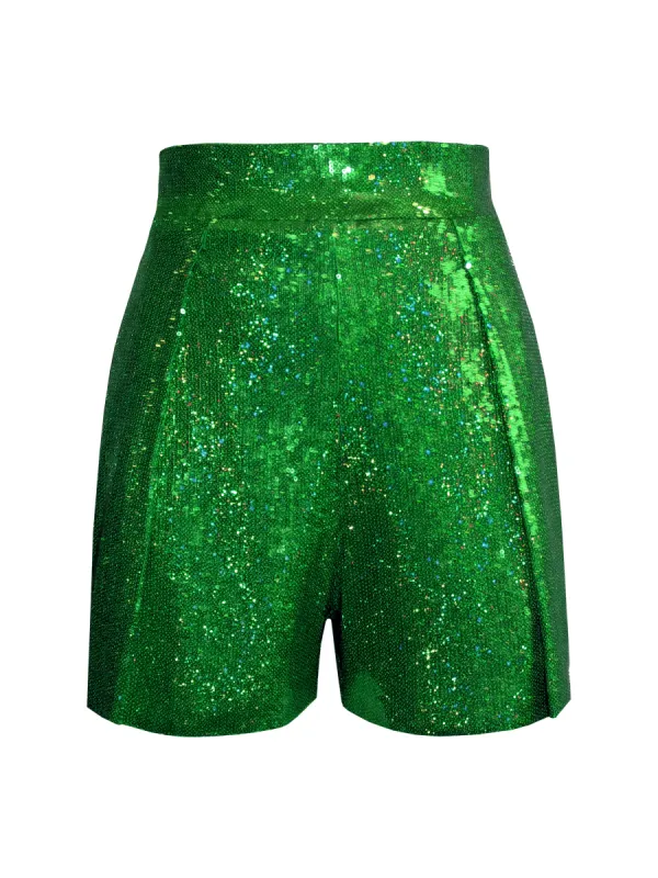Sequined High-Waist Shorts sold by L’momo