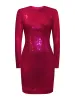 Sequined Long Sleeve Dress sold by L’momo
