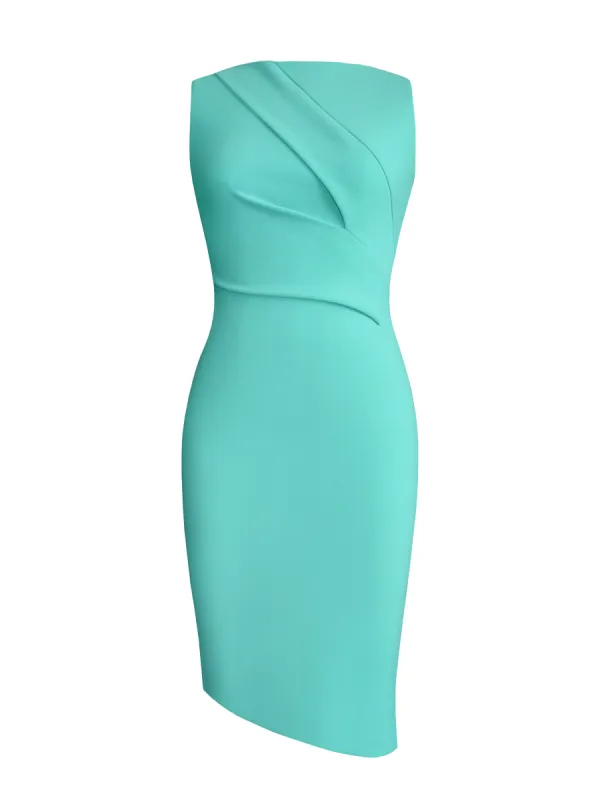 Sleeveless Asymmetric Pleated Dress sold by L’momo