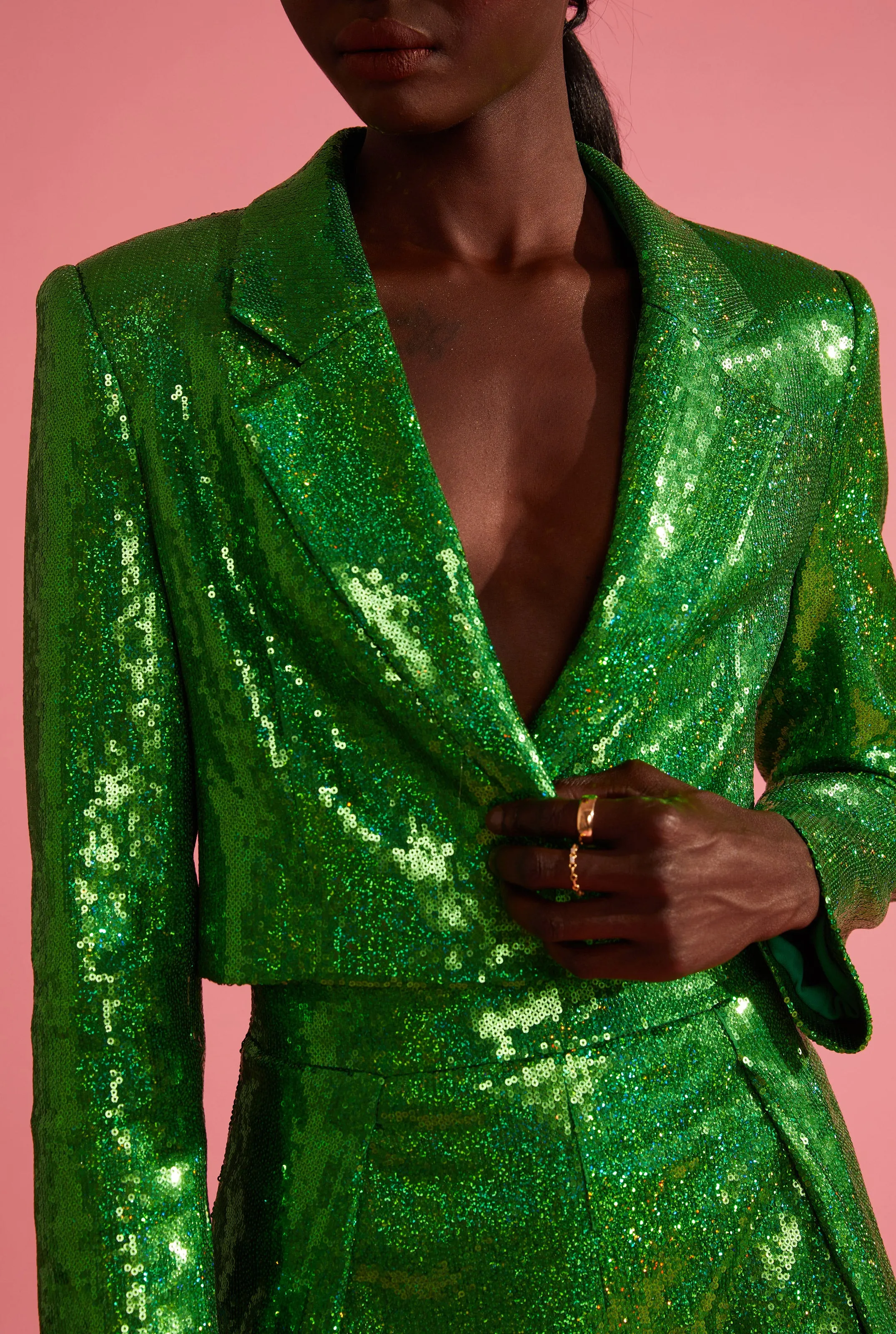 Sequined Cropped Blazer sold by L’momo product image thumbnail 4