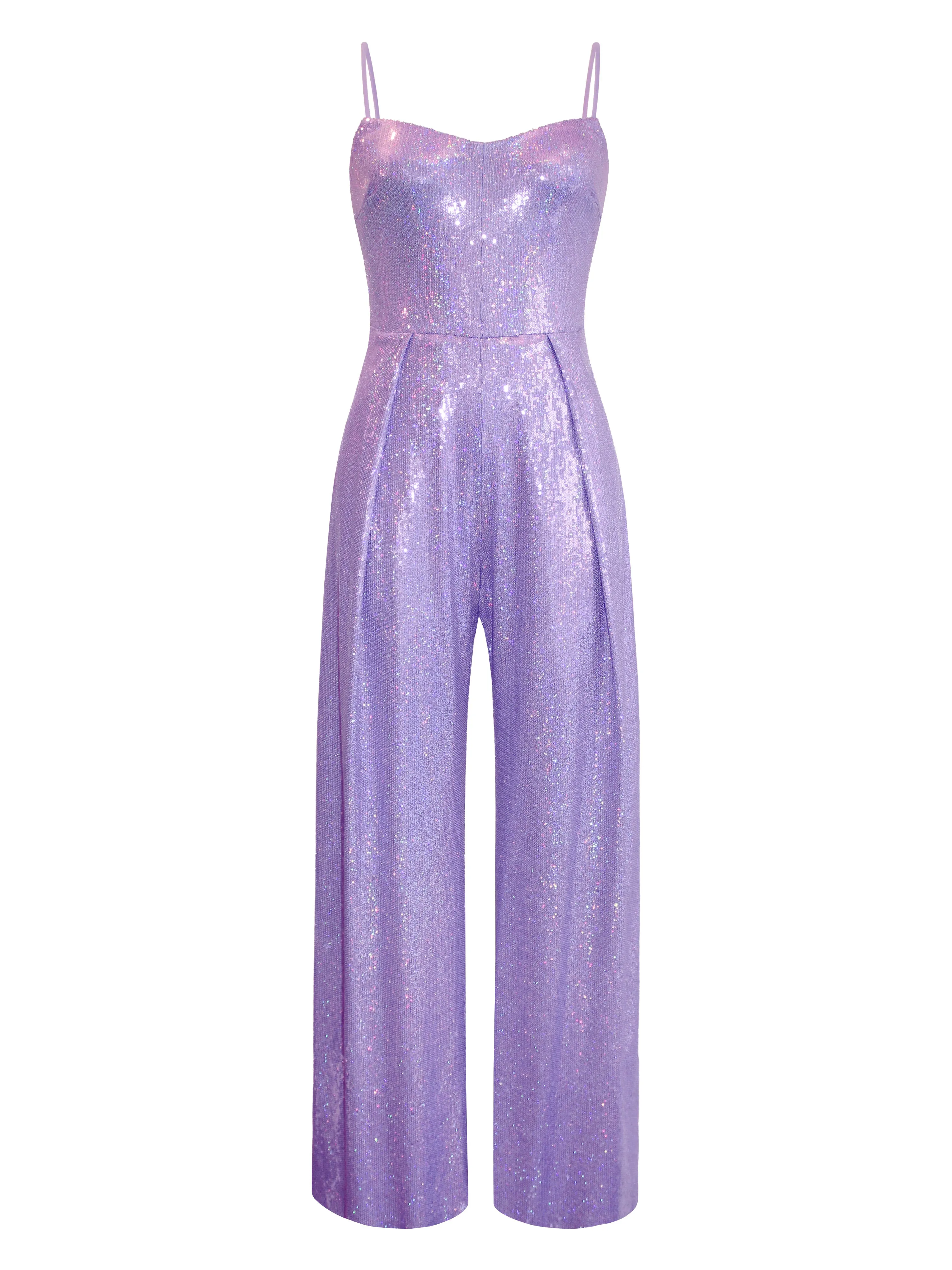 Sequined Spaghetti Strap Jumpsuit sold by L’momo product image thumbnail 4