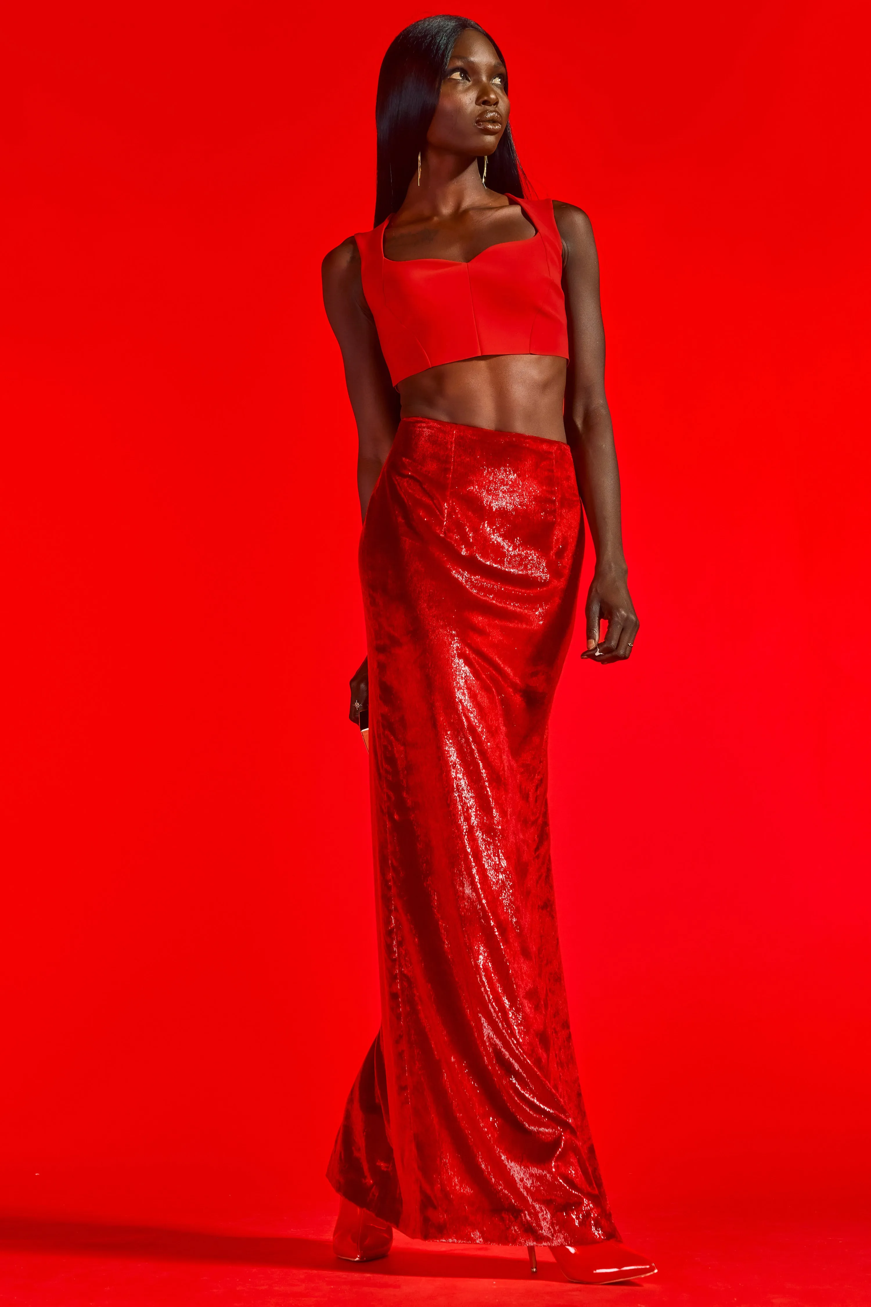 Lurex Velvet Maxi Skirt sold by L’momo product image thumbnail 2