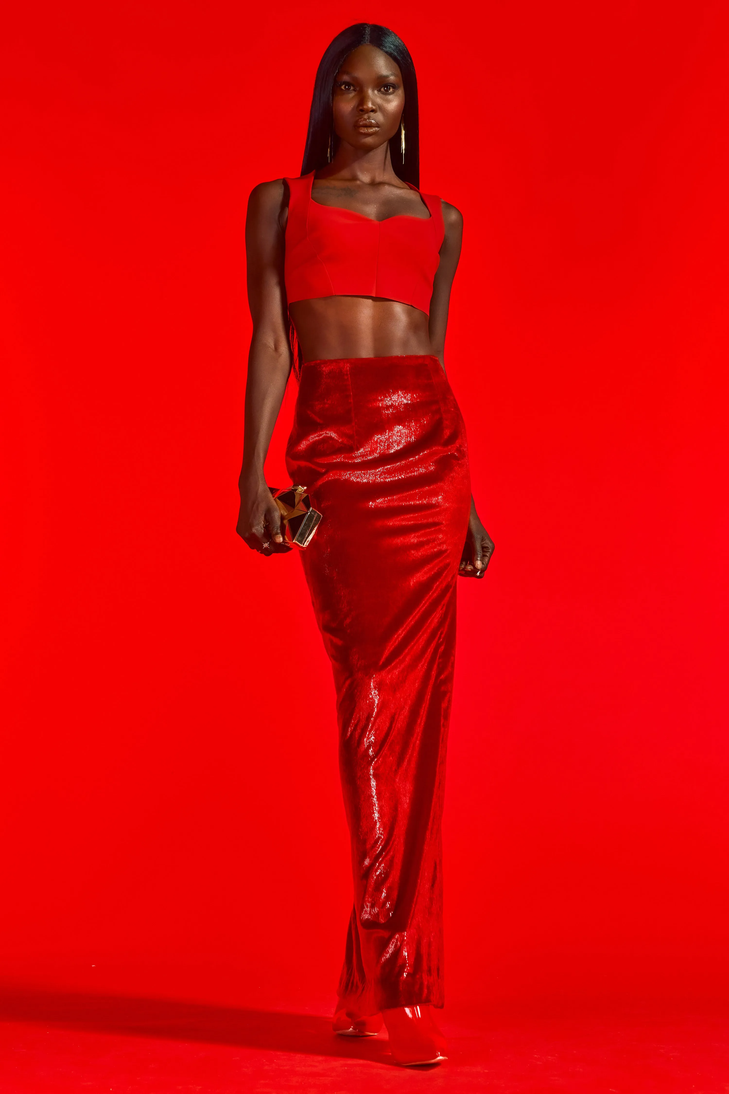 Lurex Velvet Maxi Skirt sold by L’momo product image thumbnail 4